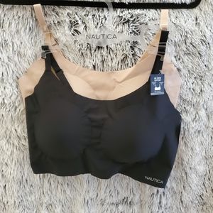 Nautica 2 laser cut lounge sports bras plus